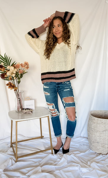 Mauve Block Sweater